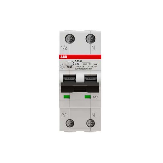 2CSR245080R1204 – CB chống giật ABB DS201 L 20A 30mA 4.5kA 1P+N